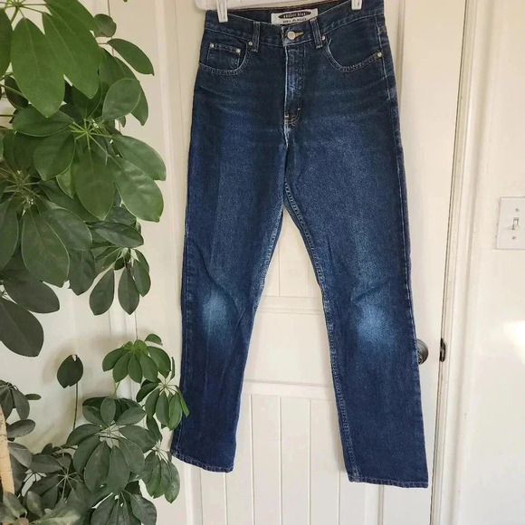 anchor blue Denim - Vintage Anchor Blue relaxed straight leg dark denim jeans